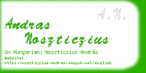 andras noszticzius business card
